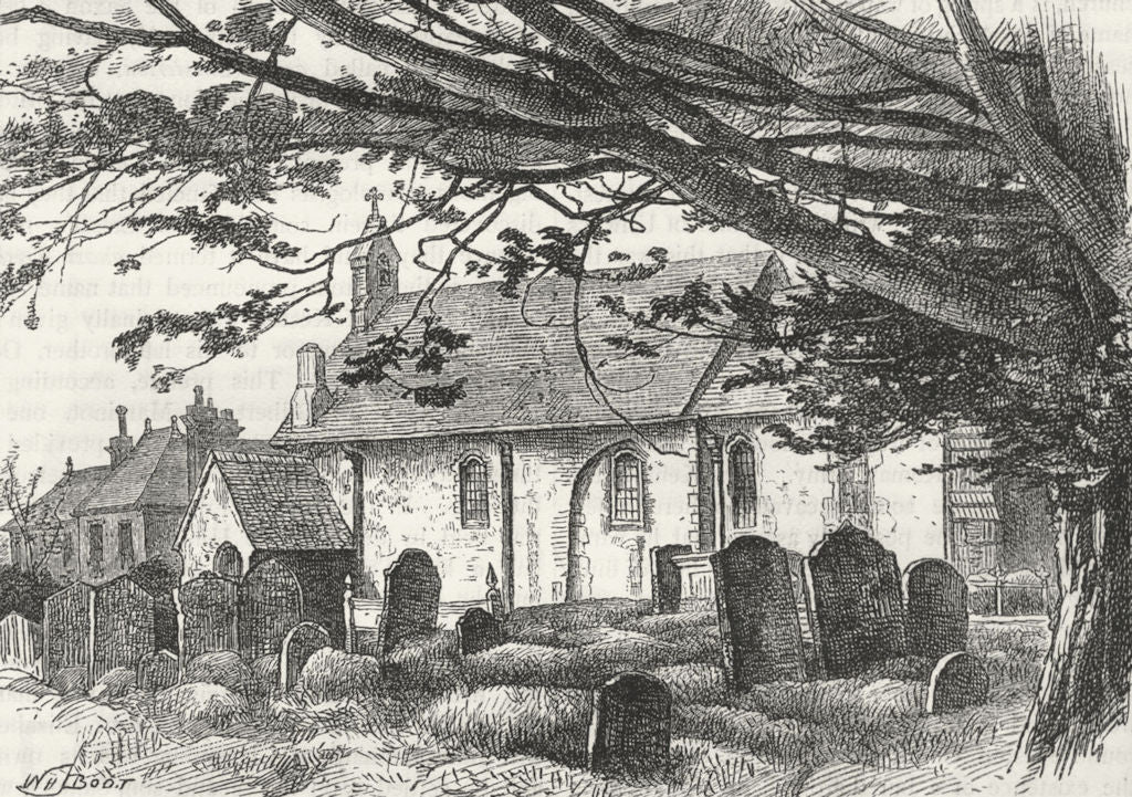 KESTON. Keston Church. Kent 1888 old antique vintage print picture